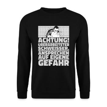Schmied Schlosser Metallbauer Eisen - Unisex Pullover - Schwarz - Vorne - Alina (178cm) & Michal (187cm)