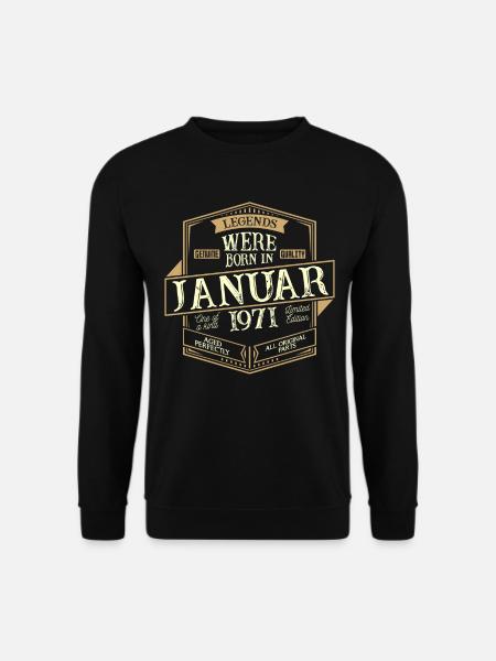 Januar 1971 Geburtstag Mann - Unisex Pullover - Schwarz