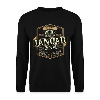 January 2004 Birthday Man - Unisex Sweatshirt - black - Front - Alina (178cm) & Michal (187cm)