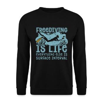 Freitaucher Freitauchen Apnoe Tauchen Geschenk - Unisex Pullover - Schwarz - Vorne - Alina (178cm) & Michal (187cm)