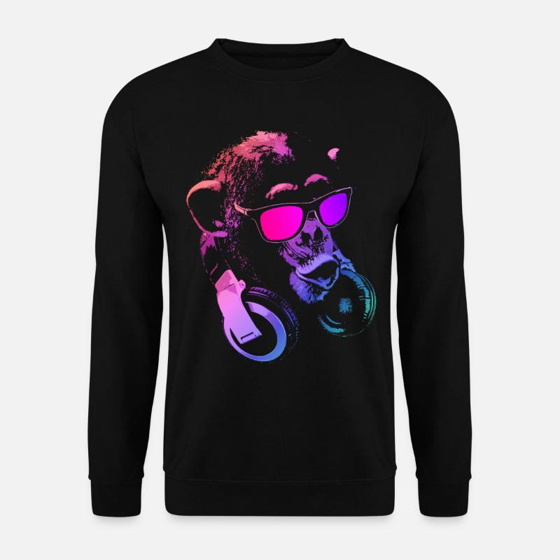 Monkey DJ Pink - Unisex Sweatshirt - black