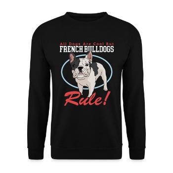 Bouledogue français Cadeau bouledogue français - Sweat-shirt Unisexe - noir - Devant - Alina (178cm) & Michal (187cm)