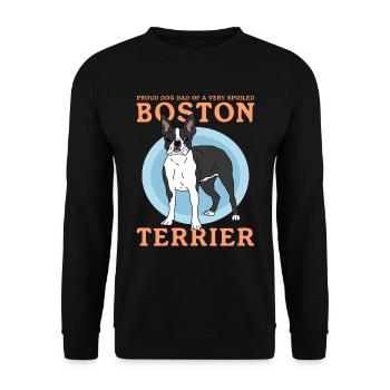 Papa terrier de Boston | Chien Chien Propriétaire Cadeau - Sweat-shirt Unisexe - noir - Devant - Alina (178cm) & Michal (187cm)