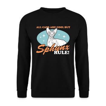 Sphynx Cat Cat Owner Cat Owner Gift - Unisex Sweatshirt - black - Front - Alina (178cm) & Michal (187cm)