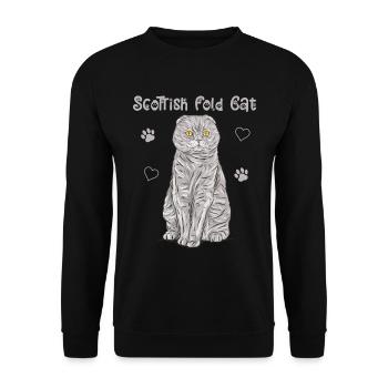 Scottish Folding Ear Cat Cadeau Scottish Fold - Sweat-shirt Unisexe - noir - Devant - Alina (178cm) & Michal (187cm)