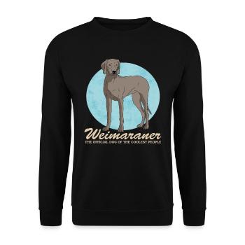 Weimaraner Hunde Hundebesitzer Geschenk - Unisex Pullover - Schwarz - Vorne - Alina (178cm) & Michal (187cm)