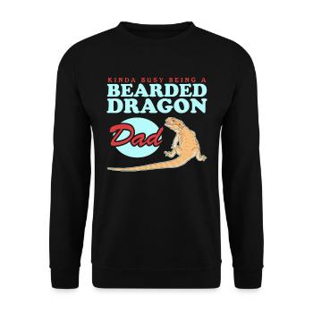 Bearded Dragon Dad | Bearded Dragon Reptiles Gift - Unisex Sweatshirt - black - Front - Alina (178cm) & Michal (187cm)