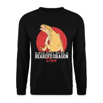 Bearded Dragon Dad Reptiles Bearded Dragons Gift - Unisex Sweatshirt - black - Front - Alina (178cm) & Michal (187cm)
