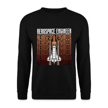 Aerospace Engineer Rocket Science Space Retro - Unisex Pullover - Schwarz - Vorne - Alina (178cm) & Michal (187cm)