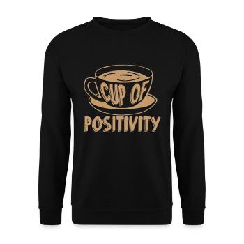 Mental Health Coffee Cup Of Positivity Anxiety - Unisex Pullover - Schwarz - Vorne - Alina (178cm) & Michal (187cm)