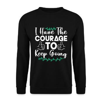 Café en santé mentale que j’ai le courage de garder - Sweat-shirt Unisexe - noir - Devant - Alina (178cm) & Michal (187cm)