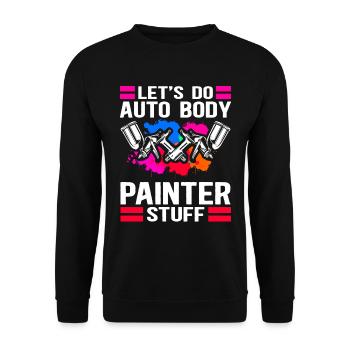 Lackierer Fahrzeuglackierer Airbrush Geschenk - Unisex Pullover - Schwarz - Vorne - Alina (178cm) & Michal (187cm)
