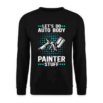 Fahrzeuglackierer Lackierer Airbrush Geschenk - Unisex Pullover - Schwarz - Vorne - Alina (178cm) & Michal (187cm)
