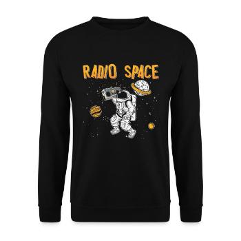 Music Lover Astronomy Radio Space Stars Universe - Unisex Pullover - Schwarz - Vorne - Alina (178cm) & Michal (187cm)