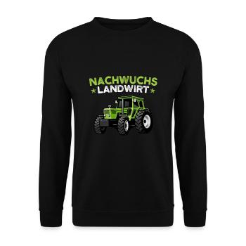 Nachwuchs Landwirt - Unisex Pullover - Schwarz - Vorne - Alina (178cm) & Michal (187cm)