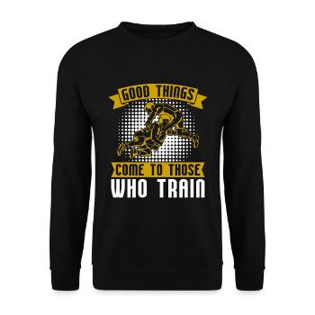 Catch Wrestling Good Things Come Wrestler Fight - Unisex Sweatshirt - black - Front - Alina (178cm) & Michal (187cm)