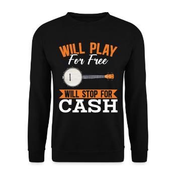 Mauvais joueur de banjo Humour Folk Country Music - Sweat-shirt Unisexe - noir - Devant - Alina (178cm) & Michal (187cm)