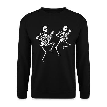 Les squelettes jouent de la musique folklorique banjo bluegrass - Sweat-shirt Unisexe - noir - Devant - Alina (178cm) & Michal (187cm)