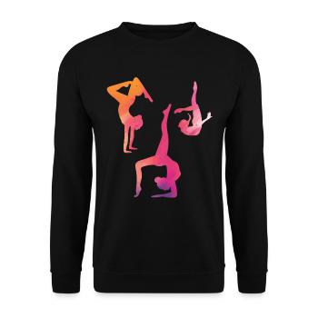 Gymnastin Frauen Rhythmische Gymnastik Buntes - Unisex Pullover - Schwarz - Vorne - Alina (178cm) & Michal (187cm)