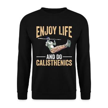 Calisthenics Körpergewicht Krafttraining - Unisex Pullover - Schwarz - Vorne - Alina (178cm) & Michal (187cm)
