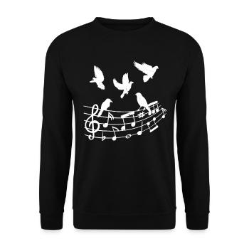 Birds Musical Notes Nature Lovers - Unisex Sweatshirt - black - Front - Alina (178cm) & Michal (187cm)