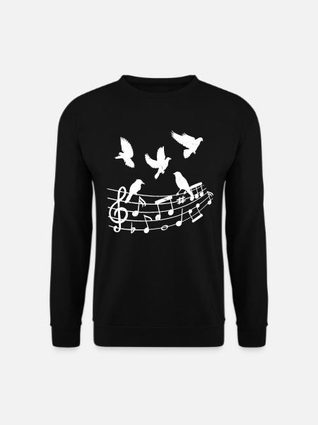 Birds Musical Notes Nature Lovers - Unisex Sweatshirt - black