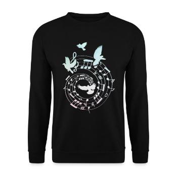 Birds Musical Notes Women Girls Bird Lovers - Unisex Sweatshirt - black - Front - Alina (178cm) & Michal (187cm)
