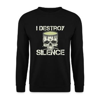 Schlagzeug Schlagzeuger Schlagzeuglehrer Musiker - Unisex Pullover - Schwarz - Vorne - Alina (178cm) & Michal (187cm)