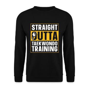 Taekwondo Straight Outta Taekwondo Training Sport - Unisex Pullover - Schwarz - Vorne - Alina (178cm) & Michal (187cm)