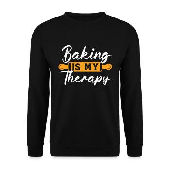 Baker Baking Is My Therapy Bakery Chef Cake Bake - Unisex Sweatshirt - black - Front - Alina (178cm) & Michal (187cm)