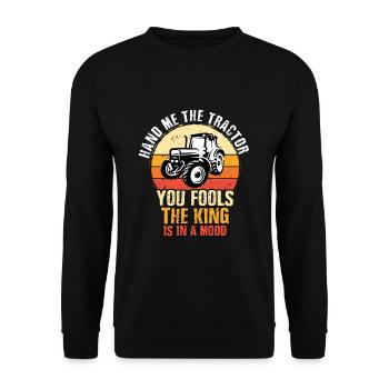 Donnez-moi le tracteur que vous trompez le roi est dans un moo - Sweat-shirt Unisexe - noir - Devant - Alina (178cm) & Michal (187cm)
