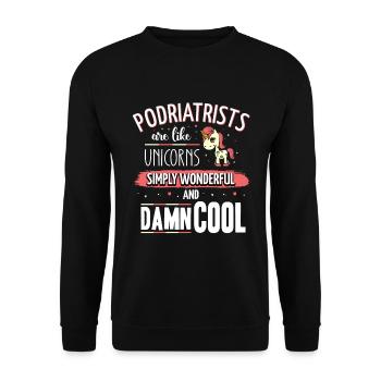 Podiatrists are like unicorns podiatry - Unisex Sweatshirt - black - Front - Alina (178cm) & Michal (187cm)