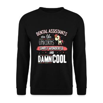 Dental assistants are like unicorns dentistry - Unisex Pullover - Schwarz - Vorne - Alina (178cm) & Michal (187cm)