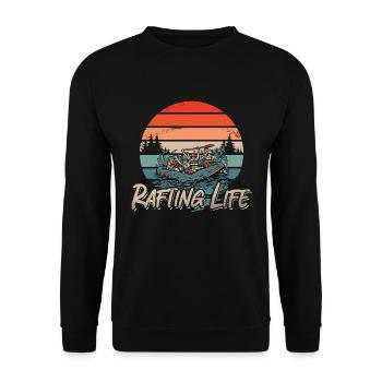 Rafting Life Rétro Kayak Pagaye Canoë Paddle - Sweat-shirt Unisexe - noir - Devant - Alina (178cm) & Michal (187cm)