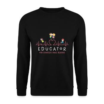 Éducatrice pour d’innombrables jardins d’enfants - Sweat-shirt Unisexe - noir - Devant - Alina (178cm) & Michal (187cm)