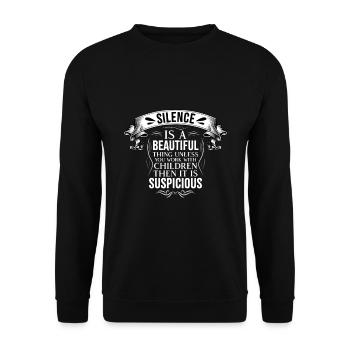 Silence est un bel éducateur - Sweat-shirt Unisexe - noir - Devant - Alina (178cm) & Michal (187cm)