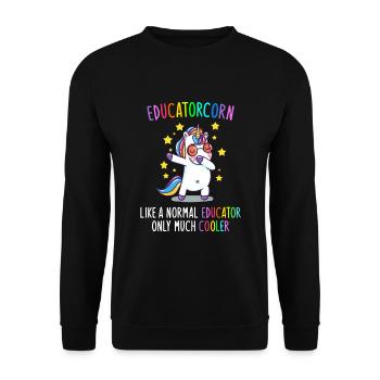 Educatorcorn comme un jardin d’enfants d’éducateur normal - Sweat-shirt Unisexe - noir - Devant - Alina (178cm) & Michal (187cm)