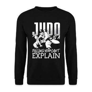 Le judo est un sentiment de combat Karaté Sports Entraînement - Sweat-shirt Unisexe - noir - Devant - Alina (178cm) & Michal (187cm)