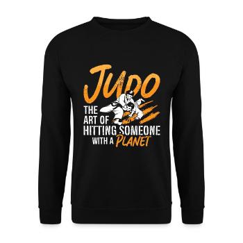 Judo L’art de frapper les sports de karaté de combat - Sweat-shirt Unisexe - noir - Devant - Alina (178cm) & Michal (187cm)