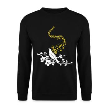 Notes de musique Oiseau chanteur mignon - Sweat-shirt Unisexe - noir - Devant - Alina (178cm) & Michal (187cm)