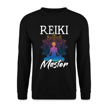 Reiki Master Chakra Energy Yoga Meditation - Unisex Sweatshirt - black - Front - Alina (178cm) & Michal (187cm)