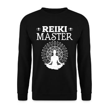 Spirituelle Energie Meditation Reiki Meister - Unisex Pullover - Schwarz - Vorne - Alina (178cm) & Michal (187cm)