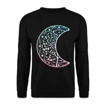 Mandala Mond Reiki Meister Yoga - Unisex Pullover - Schwarz - Vorne - Alina (178cm) & Michal (187cm)