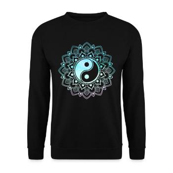 Yin Yang Lotus Mandala Maître Spirituel Reiki - Sweat-shirt Unisexe - noir - Devant - Alina (178cm) & Michal (187cm)