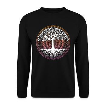 Yoga Mandala Tree Reiki Master Nature Meditation - Unisex Sweatshirt - black - Front - Alina (178cm) & Michal (187cm)