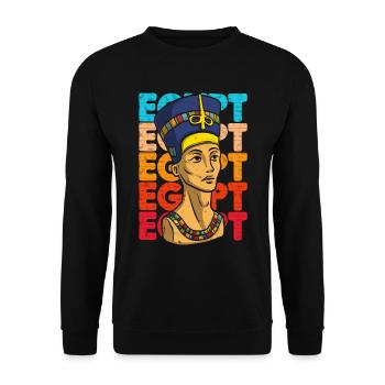 Tutankhamun Egyptian God Retro Egypt Pharaoh - Unisex Sweatshirt - black - Front - Alina (178cm) & Michal (187cm)