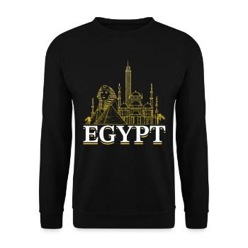Egypt Travel Pyramids Sphinx Egyptian Holiday - Unisex Sweatshirt - black - Front - Alina (178cm) & Michal (187cm)