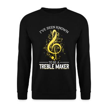 Musician Pun Violin Clef Funny Music Love - Unisex Sweatshirt - black - Front - Alina (178cm) & Michal (187cm)