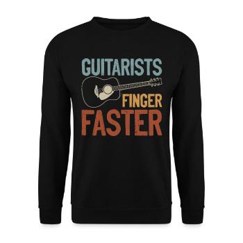 Guitariste Wordplay Humour pour Adultes - Sweat-shirt Unisexe - noir - Devant - Alina (178cm) & Michal (187cm)