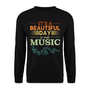 Musiklehrer Sänger Musikant Musikliebhaber - Unisex Pullover - Schwarz - Vorne - Alina (178cm) & Michal (187cm)